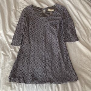 Gray Lace Dress with Keyhole Back